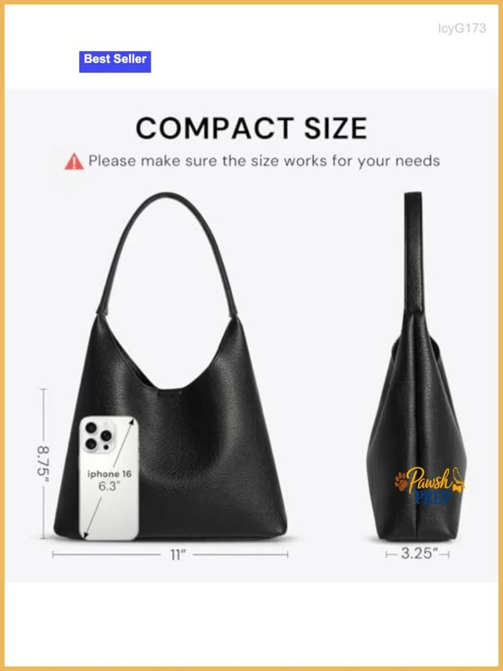 Slouchy Hobo Shoulder Bag for Women Vegan Leather Small Purse Compact Everyday